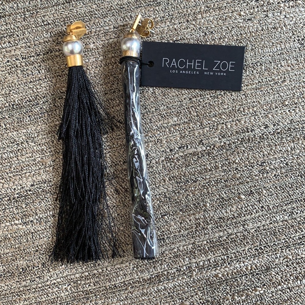 Rachel Zoe Los Angeles Black Tassel Earrings NWT